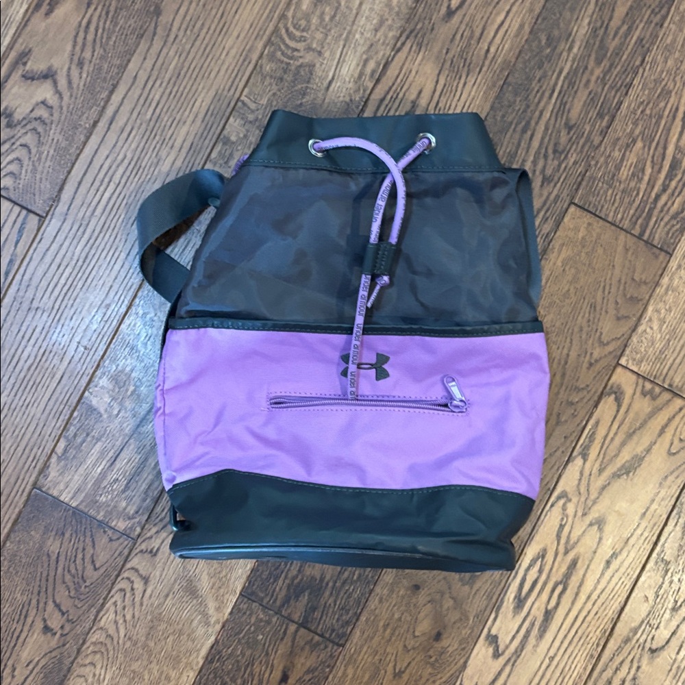 Under Armour Black and Lavender Drawstring Bag